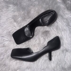 Balenciaga Black Square-Toe Heels